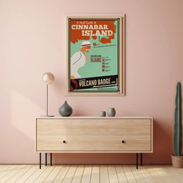 Cinnabar Island Retro Poster: Pokémon Adventure Travel Poster PosterGoat