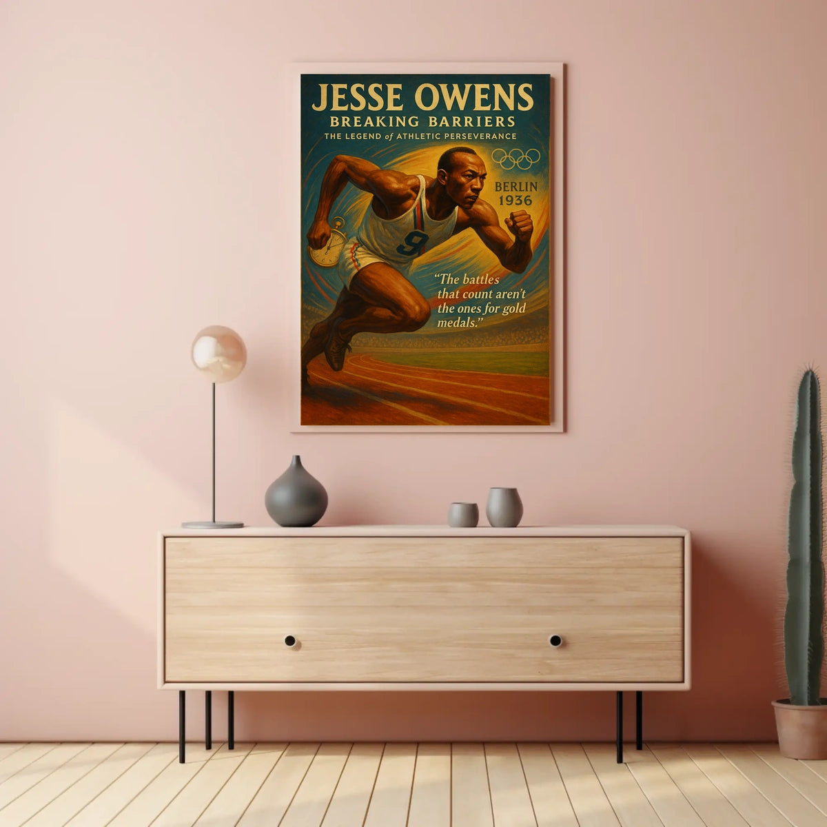 Jesse Owens Vintage Olympic Inspiration Poster Art