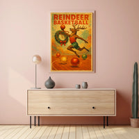 Reindeer Basketball Poster