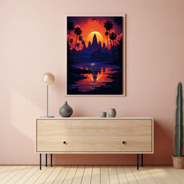 Sunset Over Tranquil Waters Poster