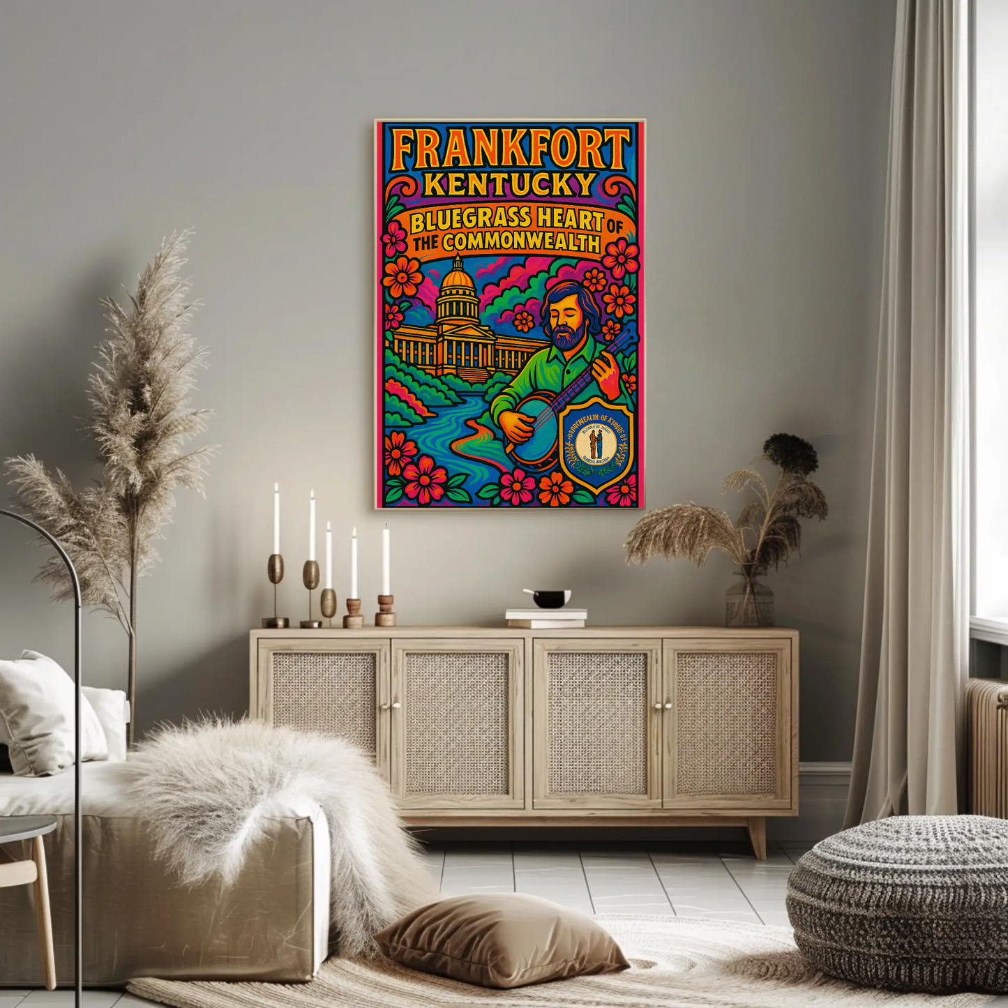 Frankfort Kentucky Bluegrass Capitol Travel Poster