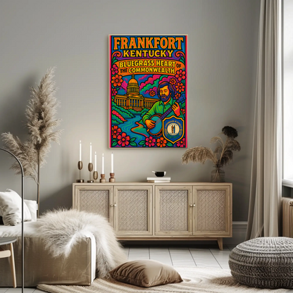 Frankfort Kentucky Bluegrass Capitol Travel Poster