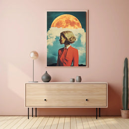 Lunar Portrait Poster Surreal Moon Wall Art Print