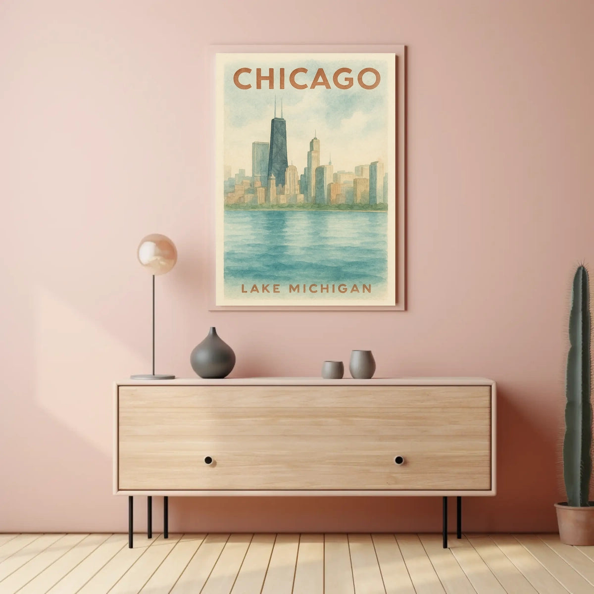 Chicago Skyline Lake Michigan Poster