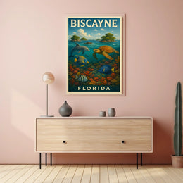 Biscayne Florida Scenic Coastal Timeless Collector Poster