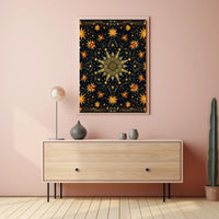 Celestial Starburst Abstract Art Poster