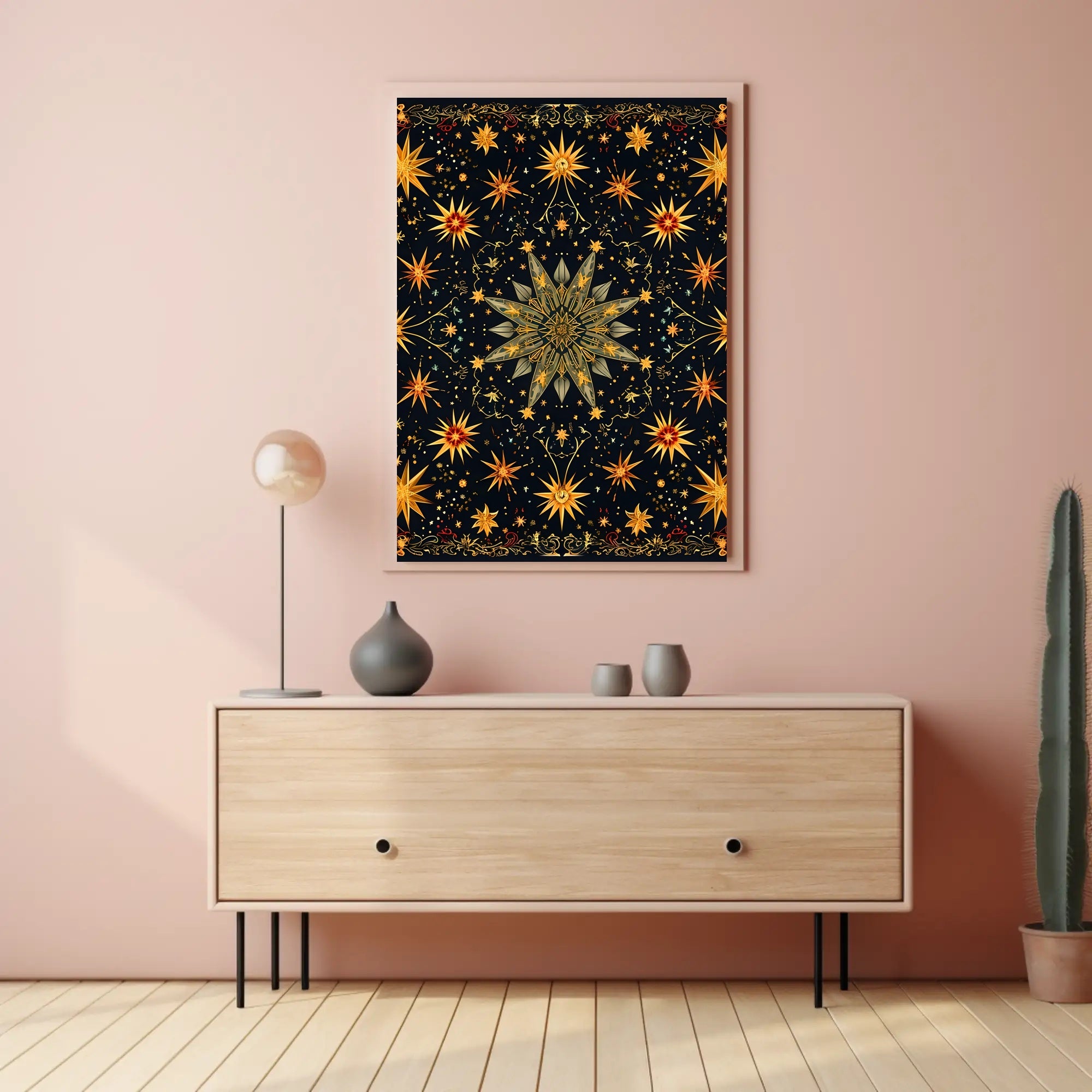 Celestial Starburst Abstract Art Poster