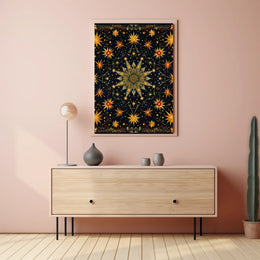 Celestial Starburst Abstract Art Poster