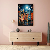Picturesque Cityscape in European Architectural Style Travel Poster