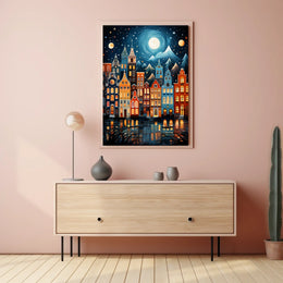Picturesque Cityscape in European Architectural Style Travel Poster