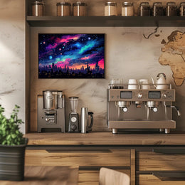 Cosmic Cityscape Poster PosterGoat