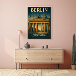 Berlin's Historic and Modern Fusion Travel Poster