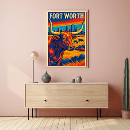 Fort Worth Vibrant Cityscape Poster
