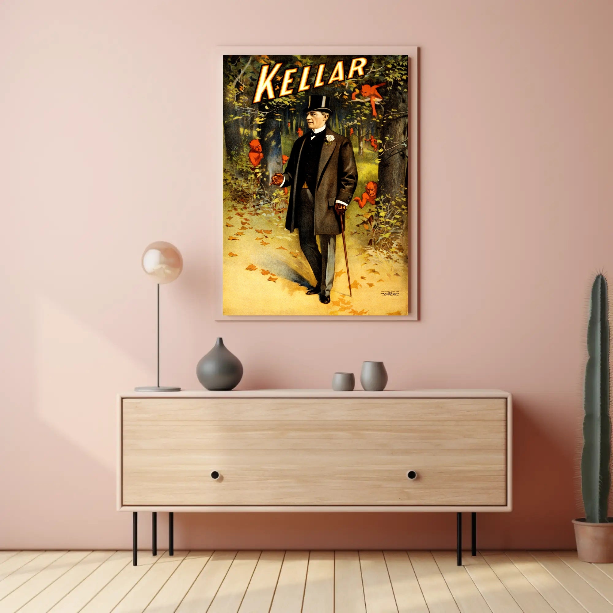 Magical Performer with Imps in Enchanted Forest Artistic Poster