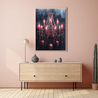 Gothic Chandelier Of Skulls Poster