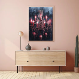 Gothic Chandelier Of Skulls Poster