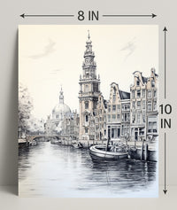 Amsterdam Canal Scene Poster