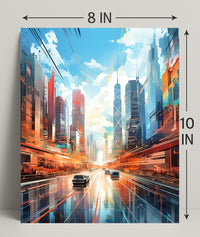 Futuristic Urban Landscape Poster