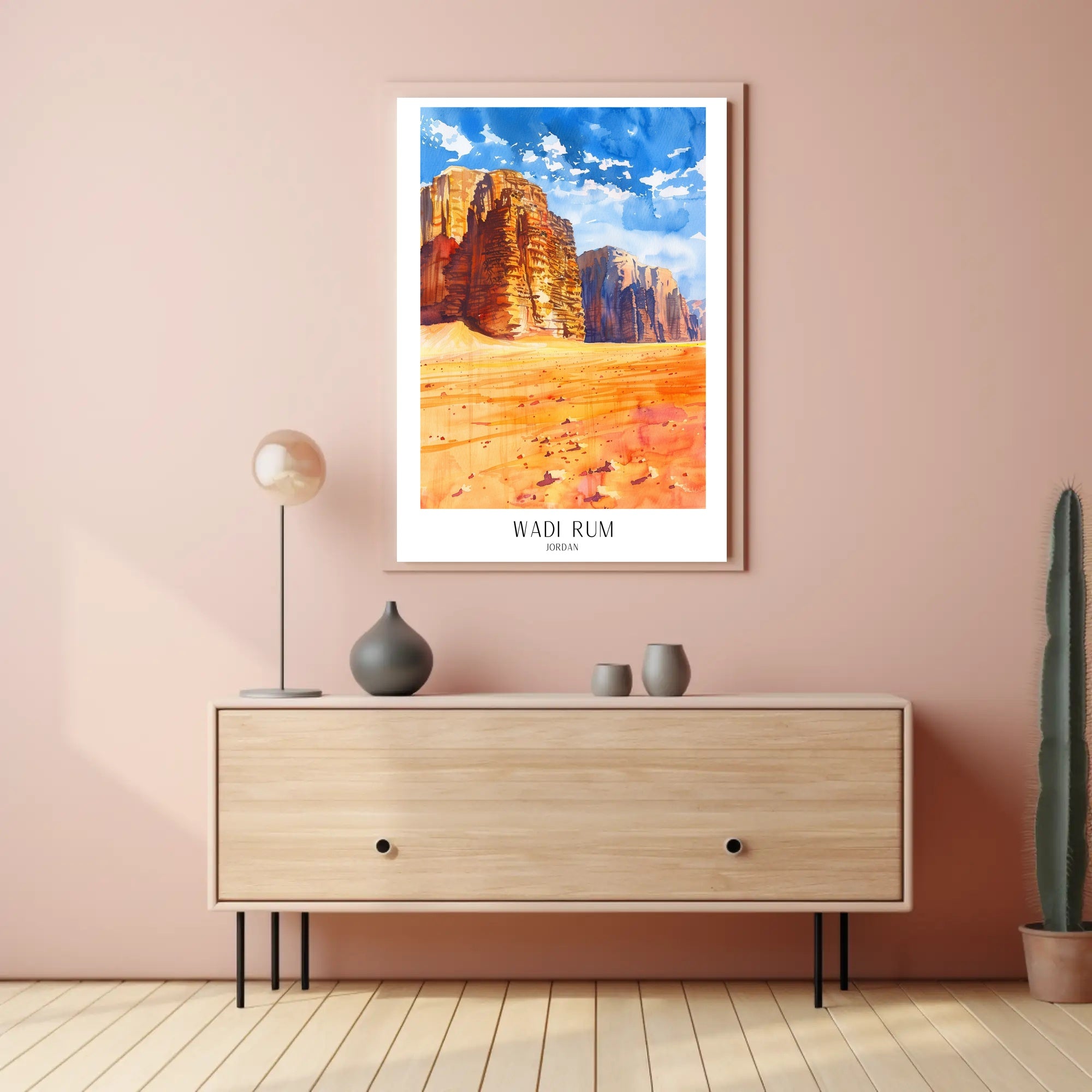 Wadi Rum Adventure in Colorful Travel Poster PosterGoat