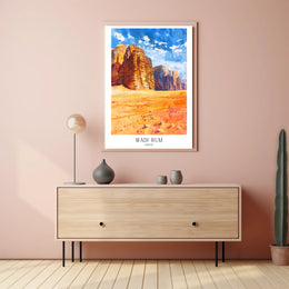 Wadi Rum Adventure in Colorful Travel Poster PosterGoat