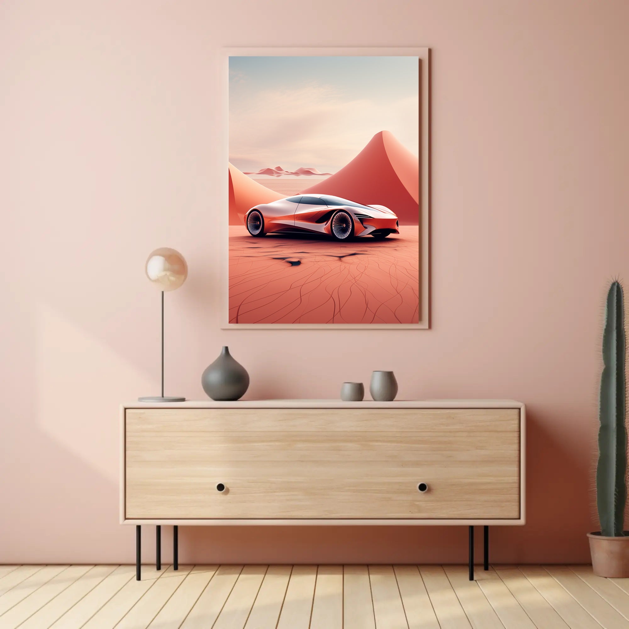 Futuristic Desert Ride Poster PosterGoat