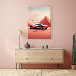 Futuristic Desert Ride Poster PosterGoat