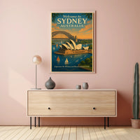 Sydney Vintage Travel Poster Wall Art Print