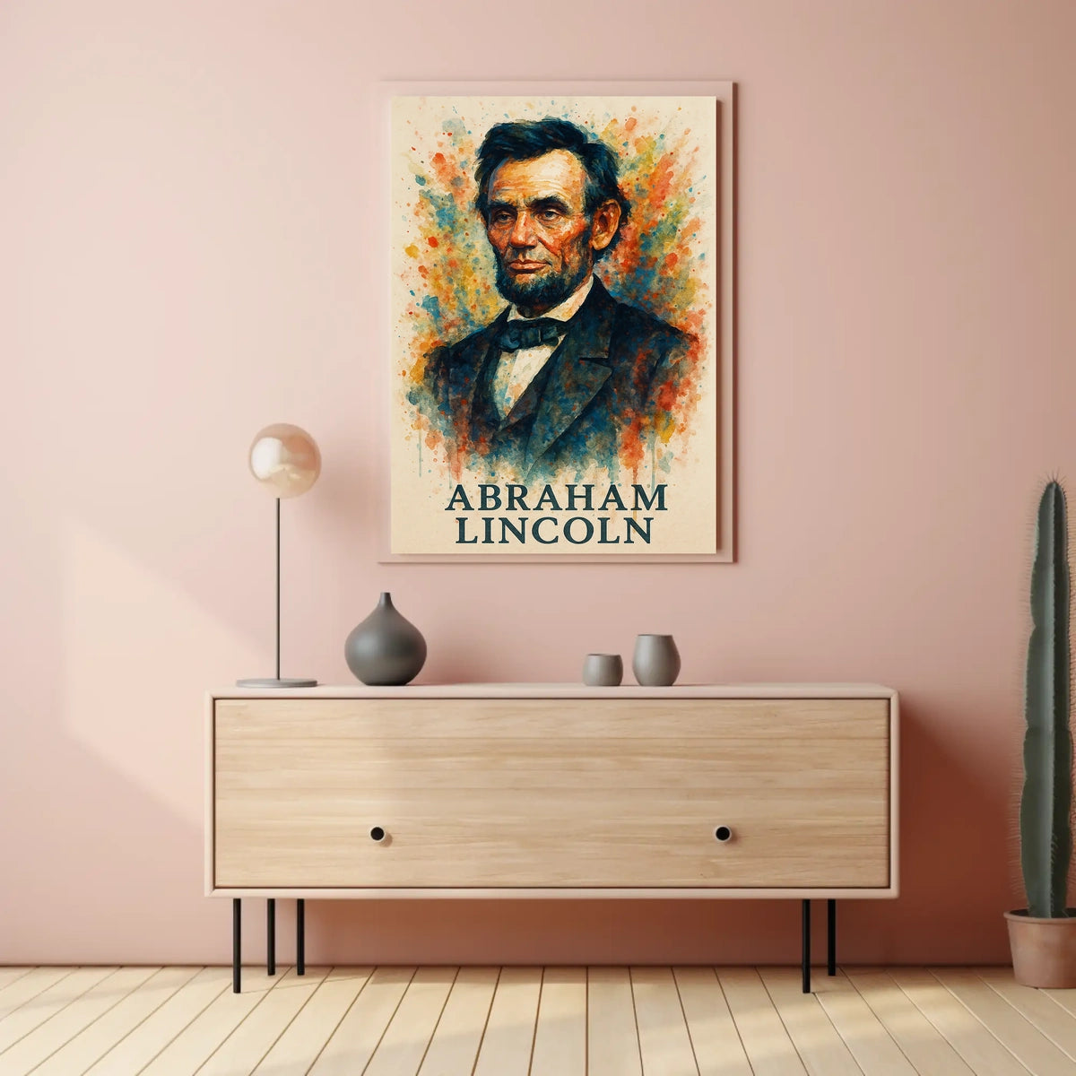 Historical Watercolor Portrait: Patriotic American Legacy