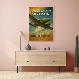 Douglas C-47 Skytrain WWII Vintage Poster