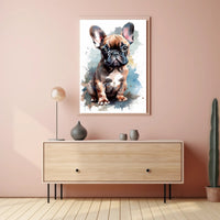 French Bulldog Watercolor Poster Wall Art
