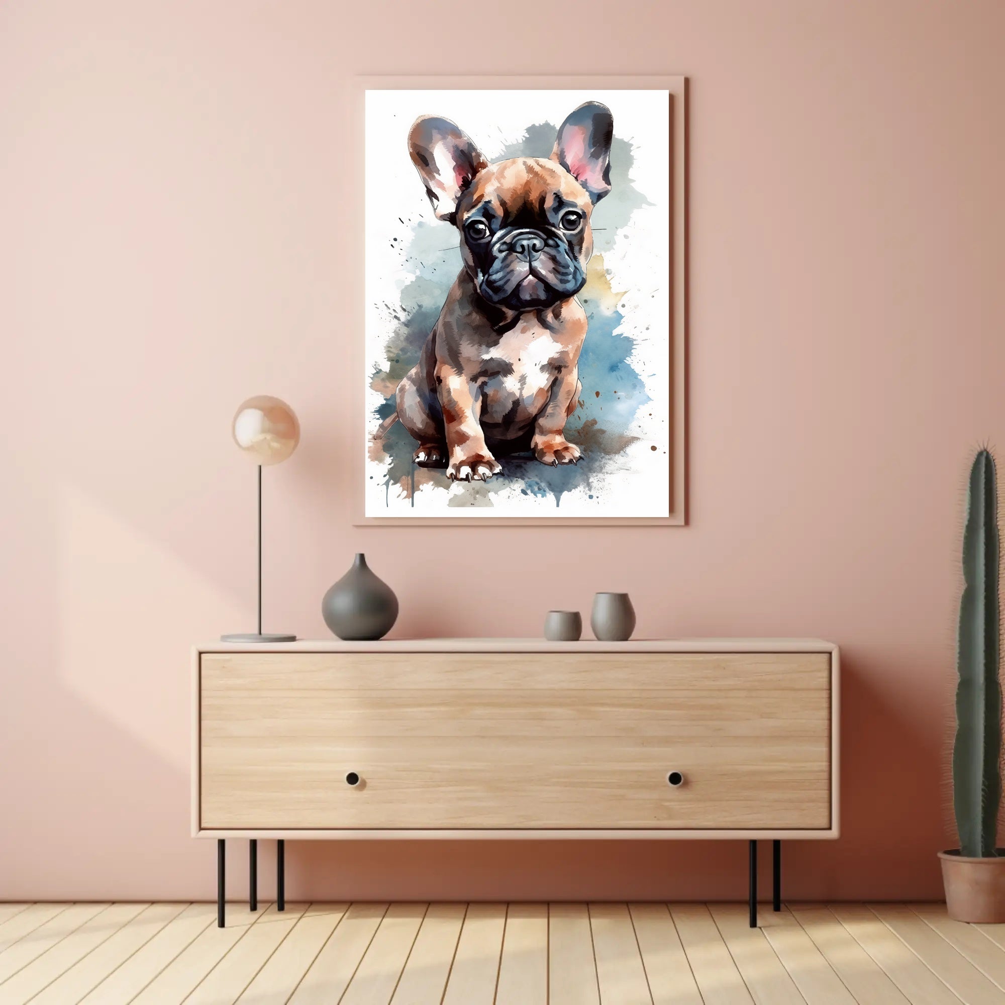 French Bulldog Watercolor Poster Wall Art