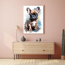 French Bulldog Watercolor Poster Wall Art