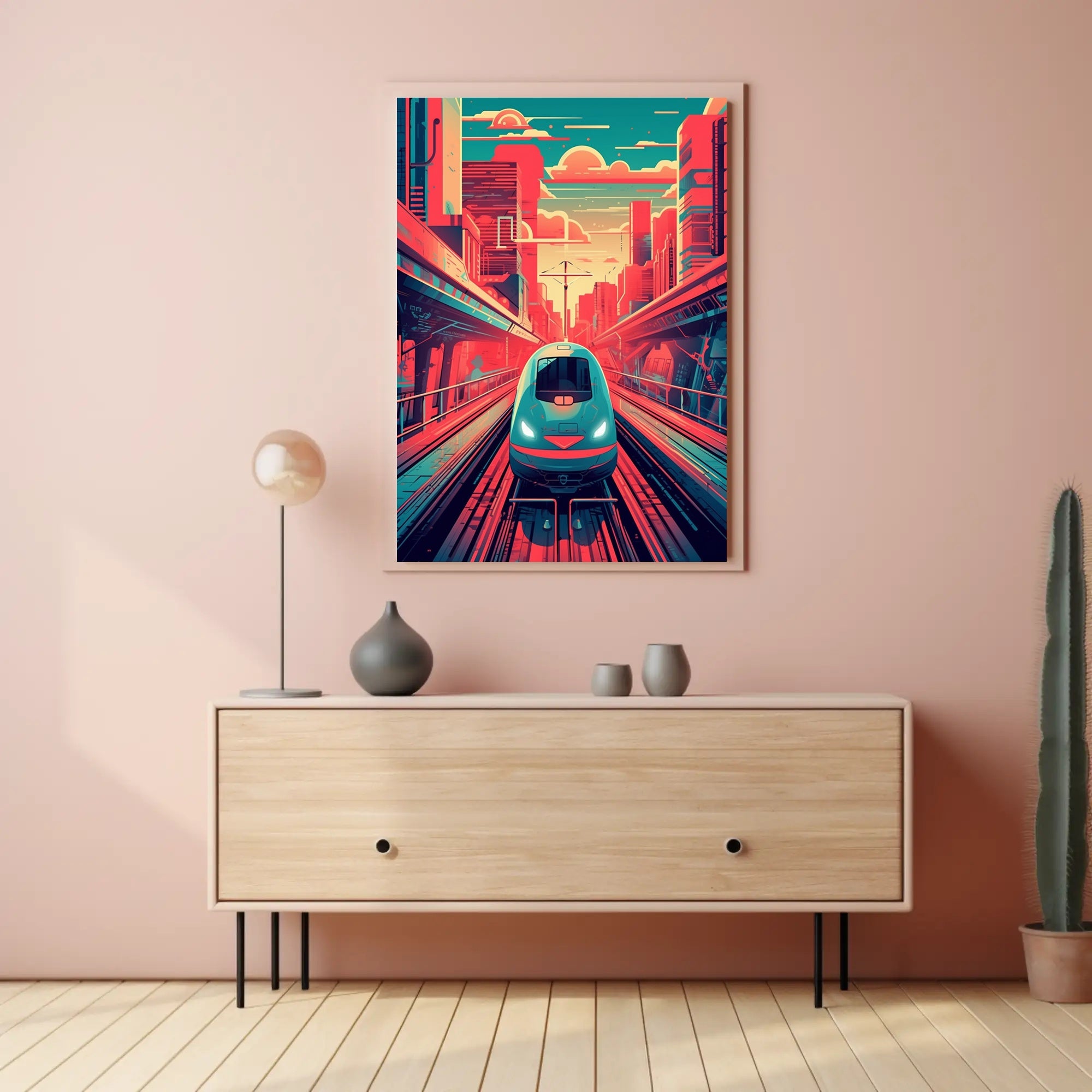 Futuristic Train Journey Poster