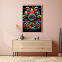 Mystical Cosmic Skull Fantasy Art Poster