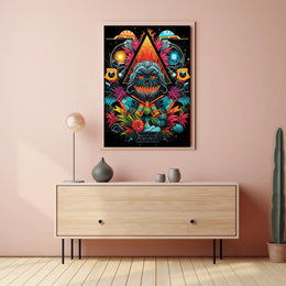 Mystical Cosmic Skull Fantasy Art Poster