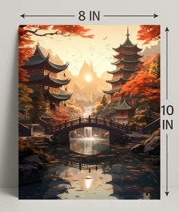 Tranquil Autumn In A Japanese Garden Poster