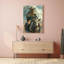 Sci-Fi Western Adventure Poster: Futuristic Cowboy Art PosterGoat