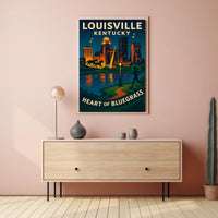 Louisville, Kentucky Heart of Bluegrass Poster