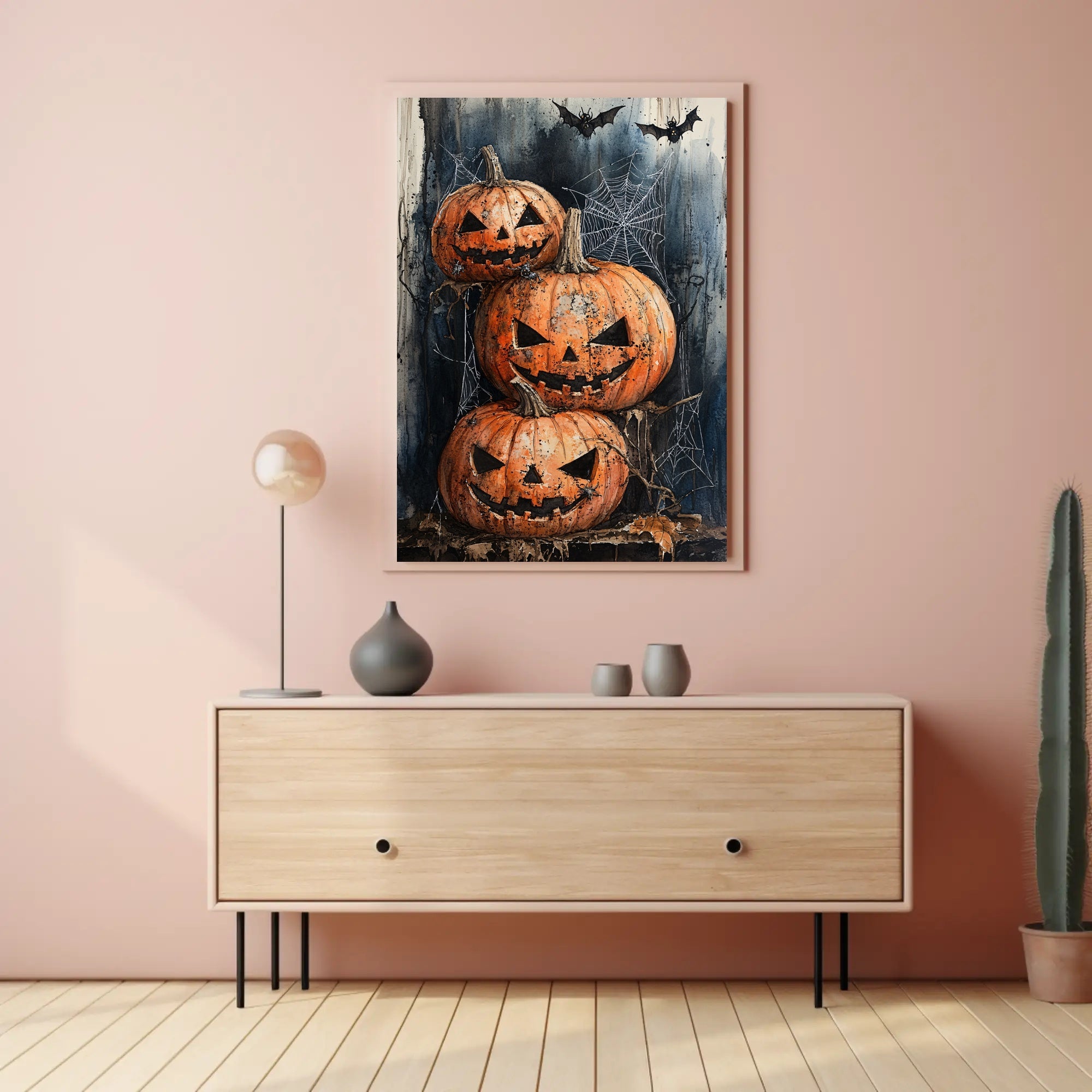 Haunted Halloween Pumpkins Poster