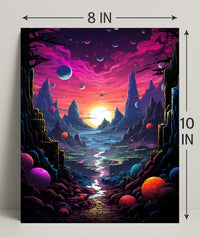 Cosmic Landscape Fantasy Poster PosterGoat