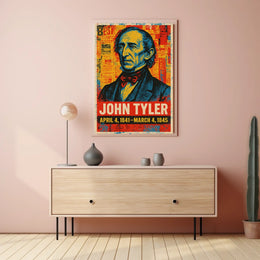 John Tyler 10th President of the United States Street Art Mashup Poster