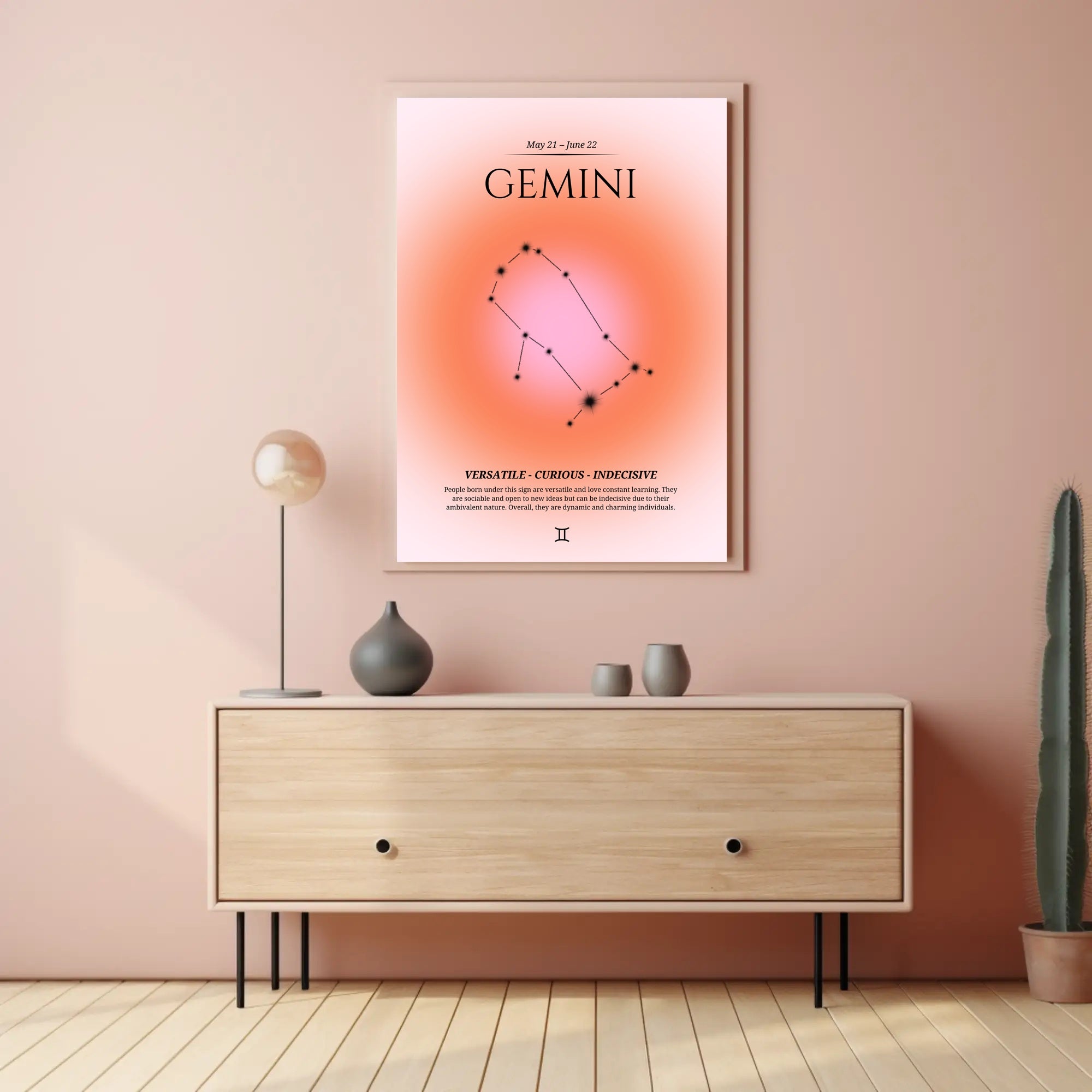 Gemini Zodiac Infographic Poster in Vibrant Modern Design PosterGoat