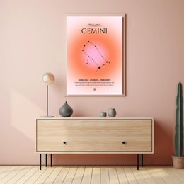 Gemini Zodiac Infographic Poster in Vibrant Modern Design PosterGoat