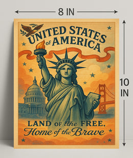 United States of America Land of the Free Poster PosterGoat