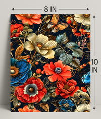 Intricate Floral Butterfly Art Print - Abstract or Artistic Poster