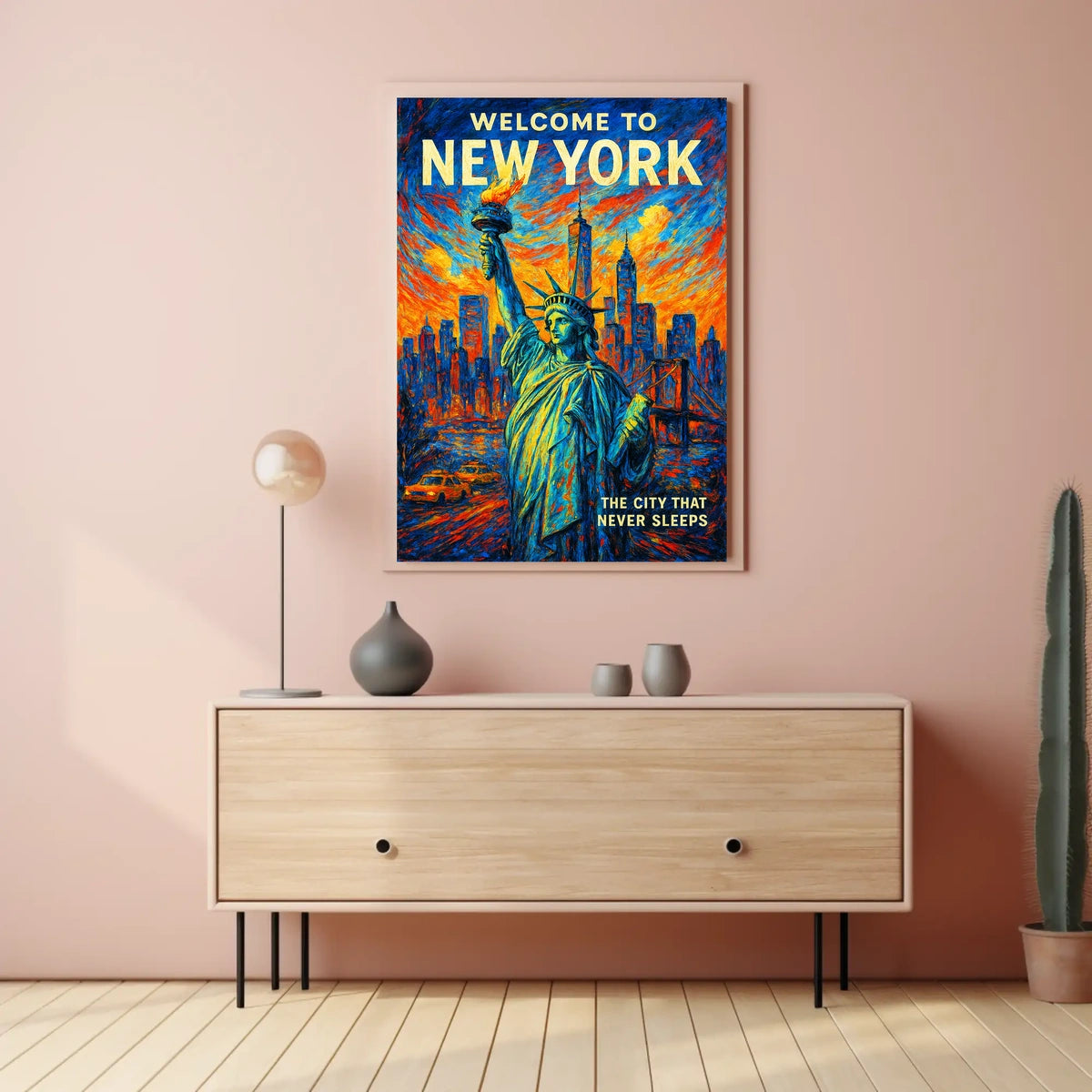 Welcome To New York Poster Modern Urban Life Wall Art