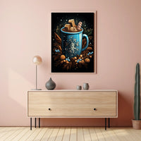 Cozy Holiday Mug: Whimsical Abstract or Artistic Poster