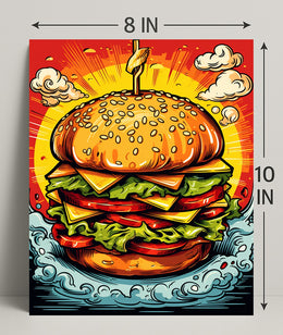 Towering Burger Delight Poster PosterGoat