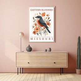 Eastern Bluebird Modern Art Poster for Home Decor