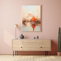 Egyptian Adventure Pyramids Desert Journey Artistic Abstract Poster